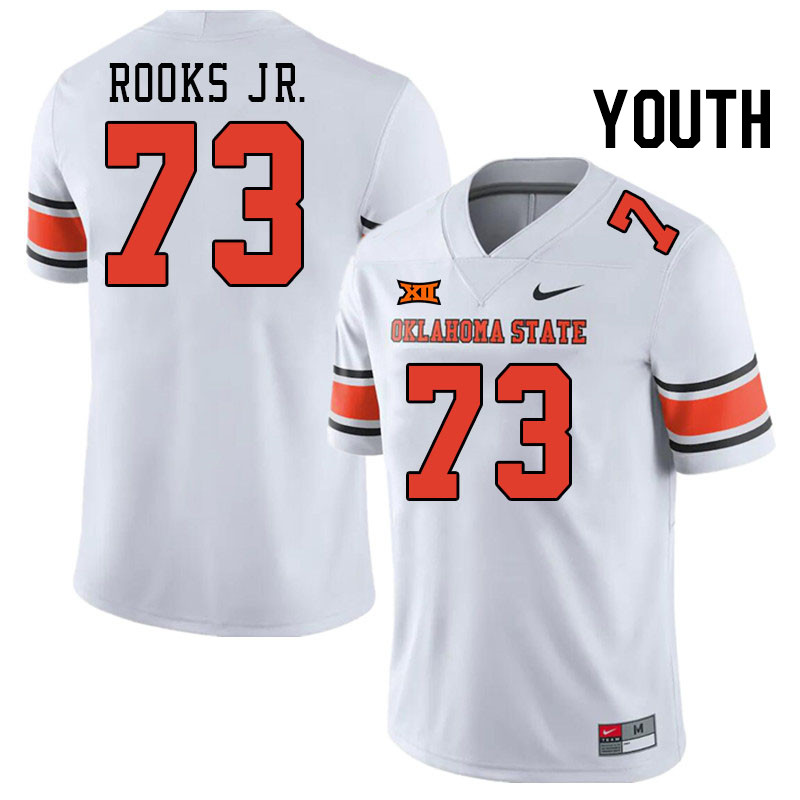 Youth #73 Jason Brooks Jr. Oklahoma State Cowboys College Football Jerseys Stitched-White - Click Image to Close